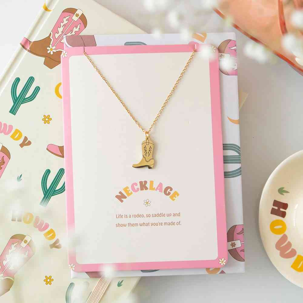 Something Different - Cowboy Boot Kaart met ketting - Multicolours